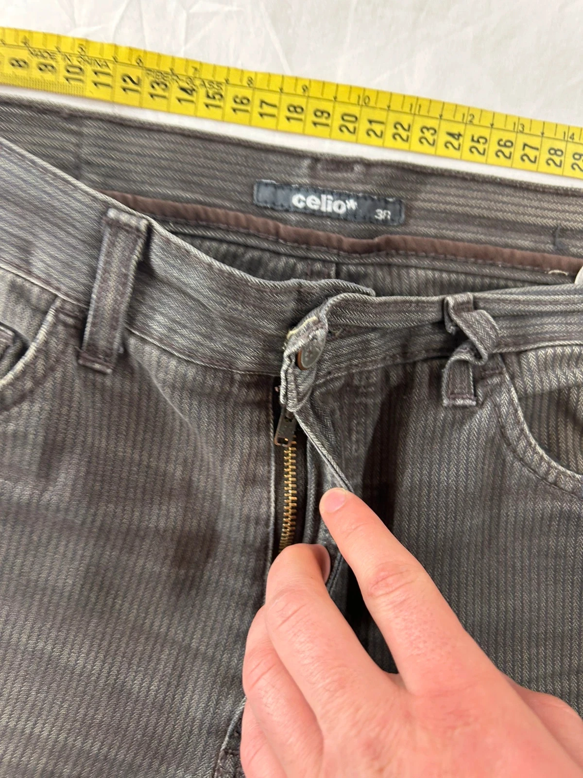Jean gris marrón acanalado Celio – photo 10